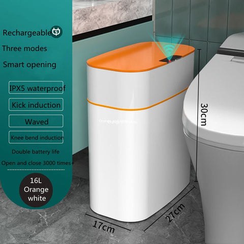 Smart Trash Can With Lid For Bedroom And Living Room Kitchen Storage Box Trash Can Induction Small Car Box Automatic Smart Dustbin Smart Trash Bin - GarmentGlobe