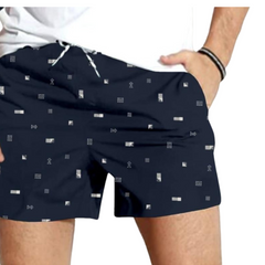 GARMENT GLOBE Men's Cotton Boxer Shorts Soft, Breathable & Comfortable Stylish Nautical Print Elastic Waistband with Drawstring Lightweight & Perfect for Casual Wear Fabric GarmentGlobe