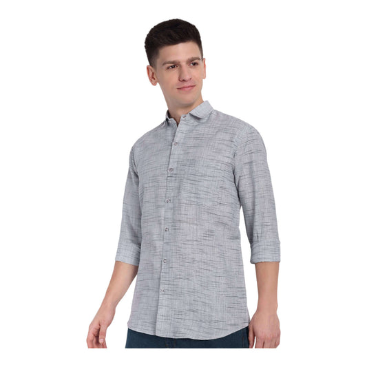 Side profile of Men’s Khadi Cotton Shirt showcasing stylish design