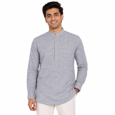 Men’s Khadi Cotton Short Kurta  Pure, tight shirt