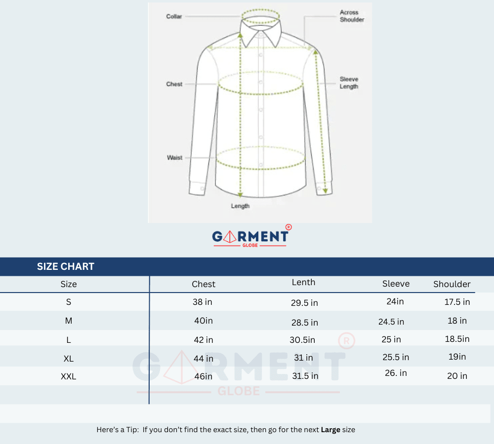 Product size chart